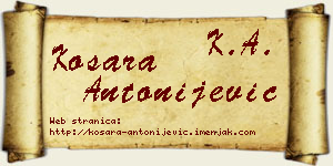 Kosara Antonijević vizit kartica
